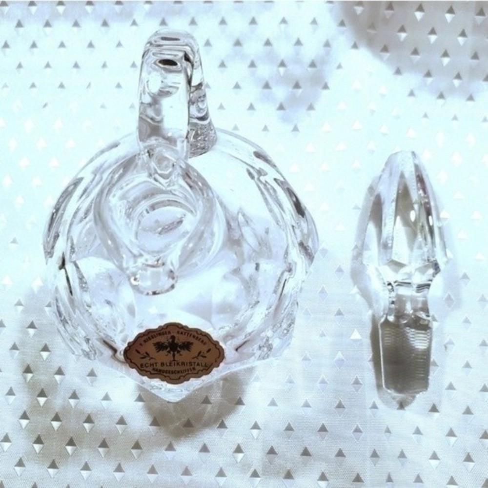 Crystal Austria Kisslinger Rattenberg handcrafted SET Vase Carafe VTG - Picture 3 of 12